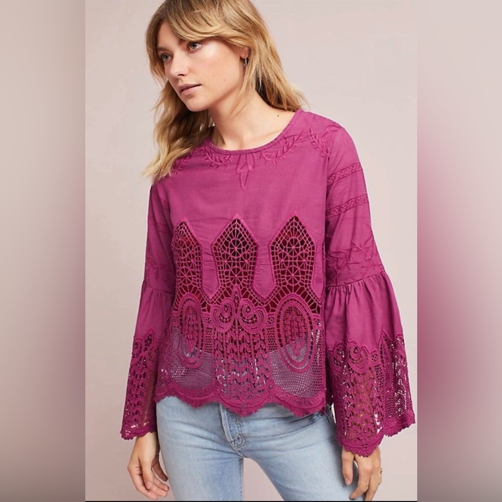 Women's Lace Detail Top in Purple